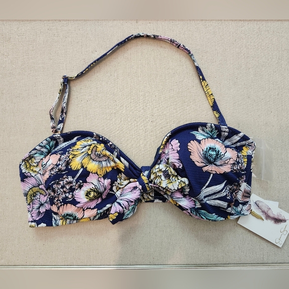 Jessica Simpson BLUEBERRY MULTI Floral-Print Tie Bikini - Picture 5 of 8